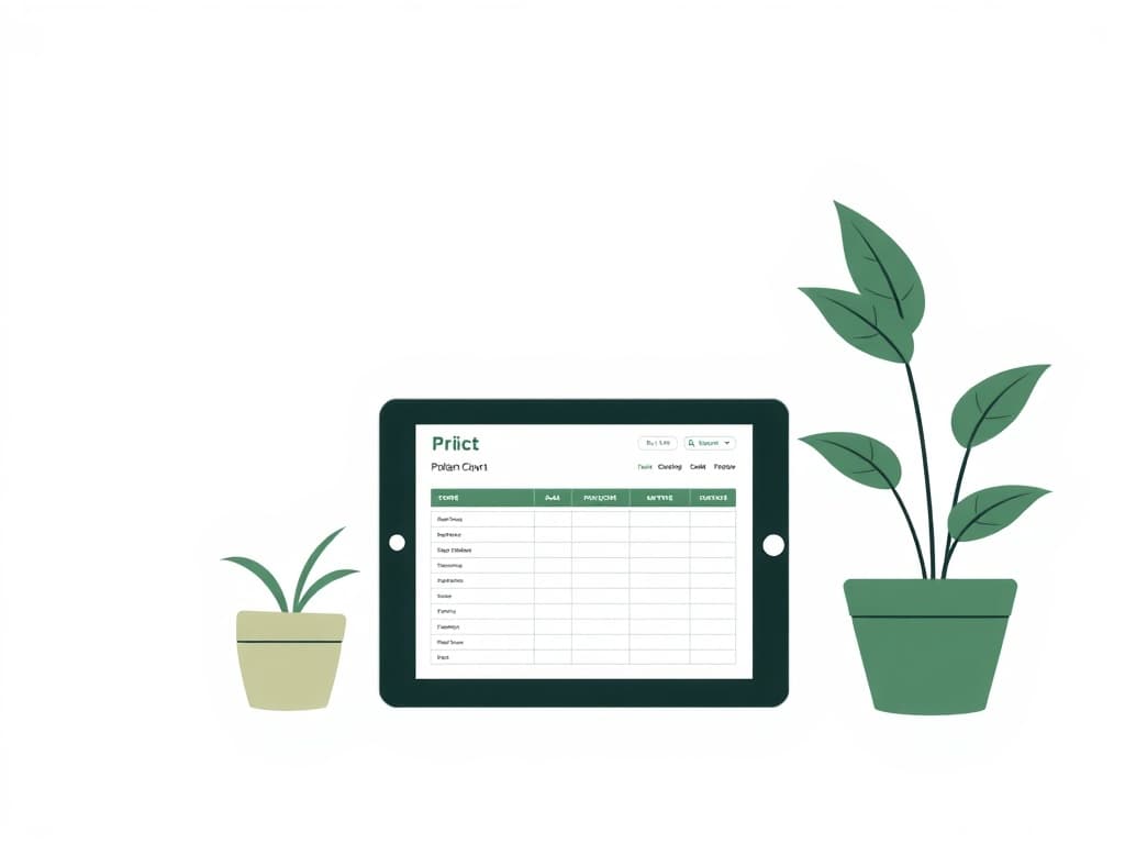 Ilustración de expediente clínico digital en tablet, estética verde sage de clínica de psicología en Monterrey